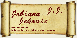 Jablana Jeković vizit kartica
